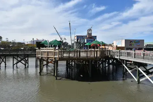 Pier, deck, and walkway construction at Broadway at the Beach